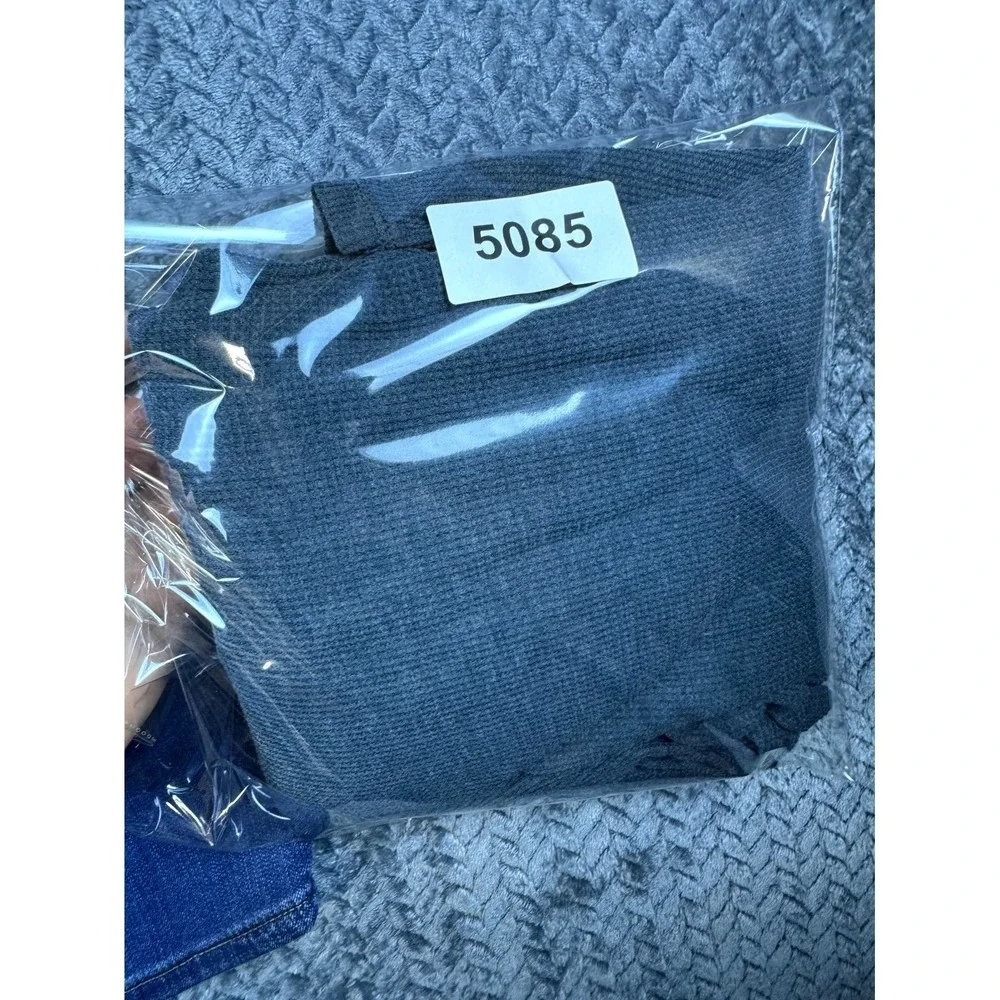 Lululemon Shift Stitch Hoodie Mens Small Slate Blue Waffle Knit Sweat Wicking
